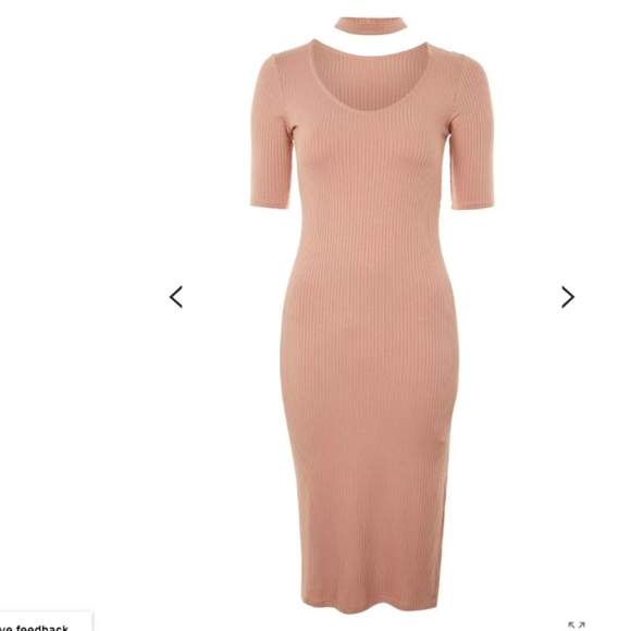 topshop | choker neck ribbed midi dress - Picture 2 of 8